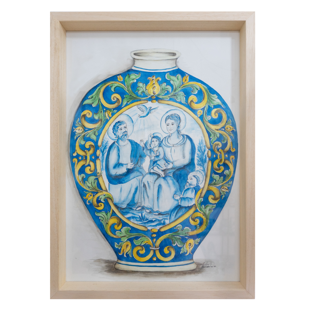Acquerello decoro Sacra Famiglia