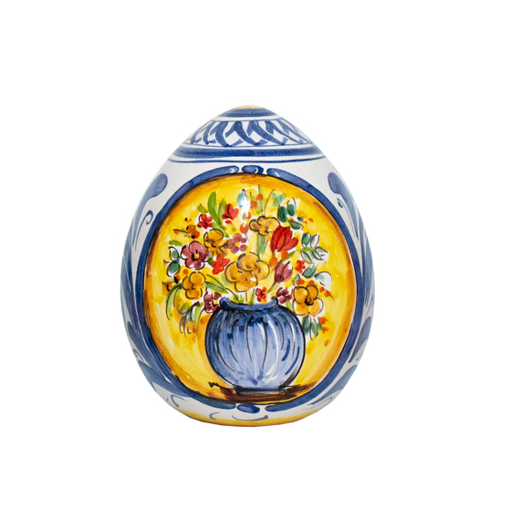 uovo vaso fiori giallo