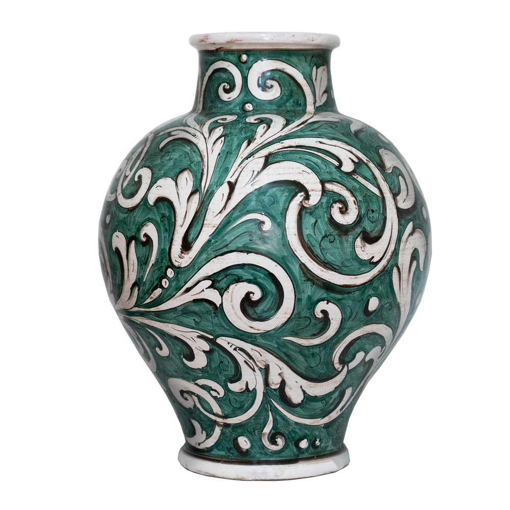 vaso ornato verde